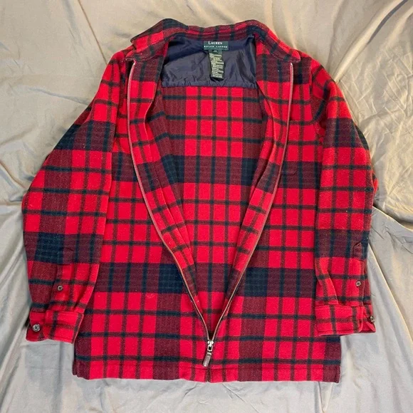 Lauren Ralph Lauren Red and Black Plaid Jacket - Picture 3 of 6